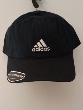 adidas Black Baseball Cap with White Logo